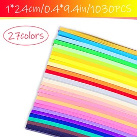 Tabanzhe Quilling Paper Kit - Comprehensive Set of 27 Colorful Quilling Paper Strips,Stars Paper Strips Perfect for Kids Arts DIY Craft Projects, Includes 1030 Pieces of Quilling Folding Paper