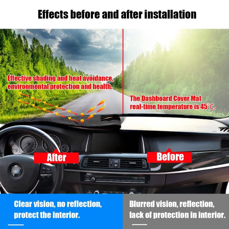 Rifoda Dash Board Cover Fit for 2007-2013 Toyota Corolla Dashboard