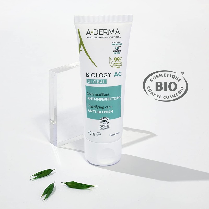 A-Derma Biology Ac Globa, Crema Facial, Piel Acneica, 40ml