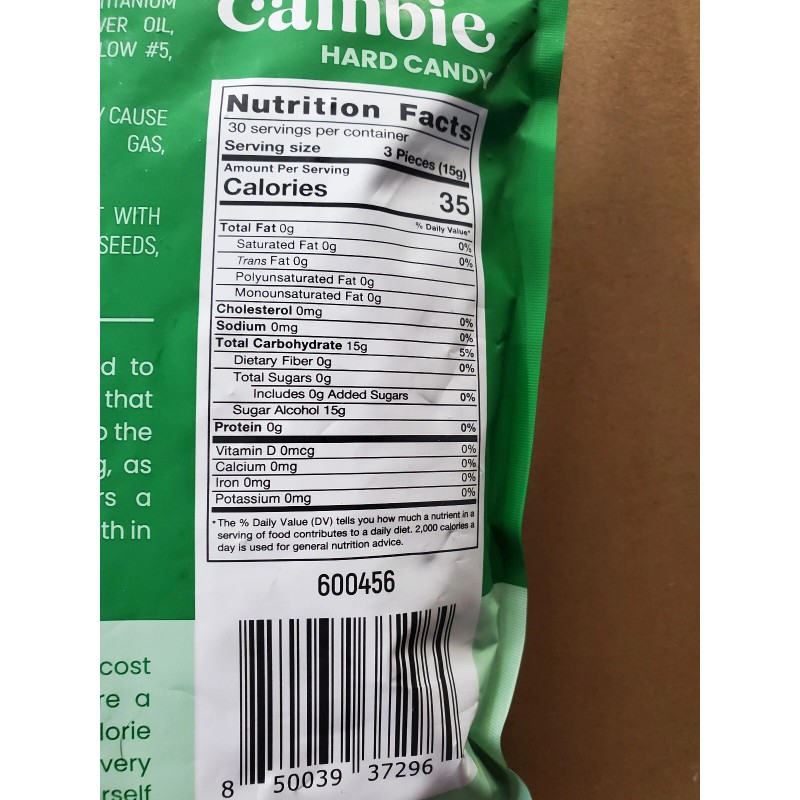 Cambie | Spearmint Sugar Free Candy | Individually Wrapped |