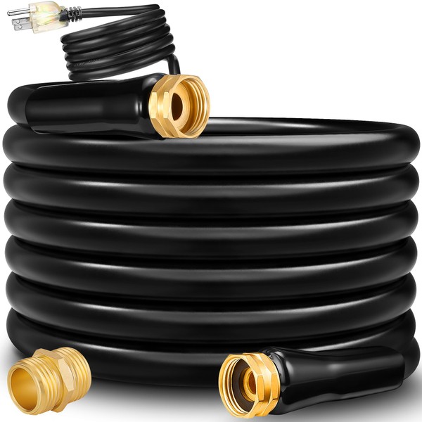 50 ft Heated Drinking Fresh Water Hose – Watering Line Freeze Protection Withstand Temperatures Down to -31°F – Lead&BPA Free, Anti-Freeze Heated Hoses for RV,Home,Garden, Outdoors,Camper,Trailer