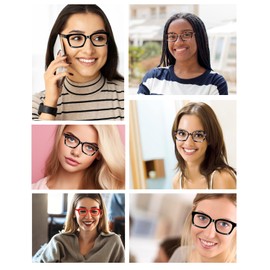 Hubeye 5 Pack Oprah Style Oversized Reading Glasses for Women Men Blue Light Blocking, Ladies Stylish Retro Square Large Computer Readers+3.5