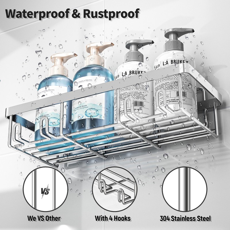 Liuoud 5 Pack Shower Caddy Organizer Rack Shelf for Inside