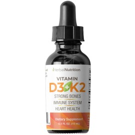 Herbal Nutrition Best Vitamin D3 Supplement Plus K2 Liquid Vitamin Complex Drops 270 Serving!