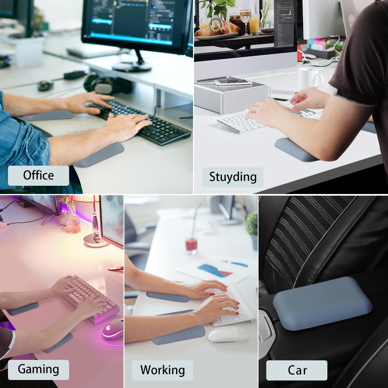 Leolee Elbow Rest Pads for Desk, Blue Ergonomic Wrist Rest