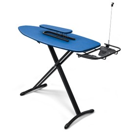 Duwee 18"x48" Deluxe Ironing Board with Retractable Iron Rest,Extra Wide Ironing Board Thicken Steel Top Board,with Sleeve Board,Adjustable Height,T Leg Foldable
