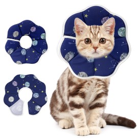 Maiiu Soft Adjustable Cat Cone Collar, Comfortable Cat Recovery Collar Suitable for Various Types of Cats,Elizabethan Neck Protective Collar for Cats After Surgery (Blue, Small)