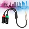 0.3M 24AWG Pure Copper Double Shield 6.35 Male to Double