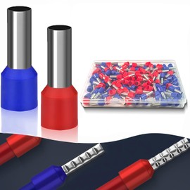 HXJFGDM Wire End Ferrules 10 mm2 12 mm Long Pack of 150 Insulated, Red & Blue, Cable End Ferrules for Electrical Installations