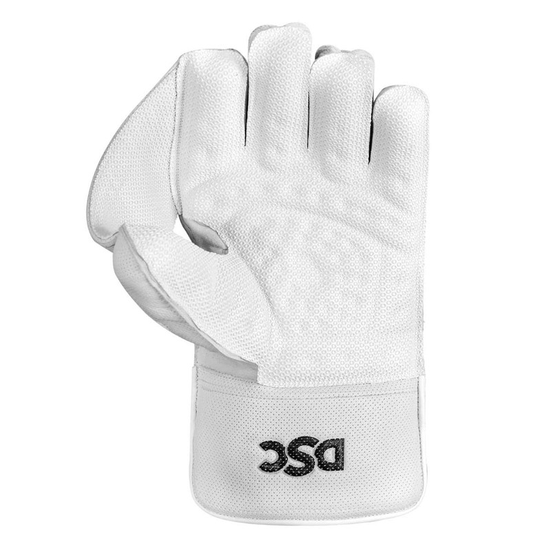 DSC Split Players Wicket Keeping Gloves (White and Green, Youth)
