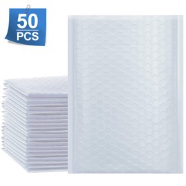 UCGOU Bubble Mailers 6x10 Inch White 50 Pack Poly Padded Envelopes Small Business Mailing Packages Opaque Self Seal Adhesive Waterproof Boutique Shipping Bags for Jewelry Makeup Supplies #0