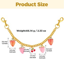JIEYAO Bag Purse Charms Chain for Handbags, Gold Cherry Strawberry Bag Chain Pants Wallet Keychain Y2K Accessories for Women