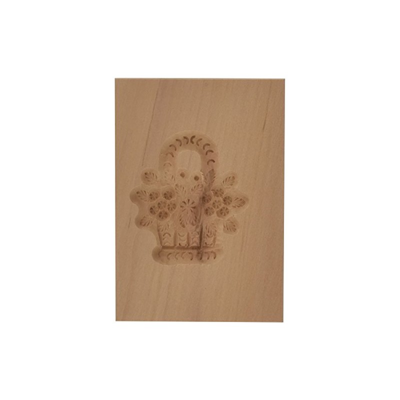 Städter Springerles 841178 Flower Basket Baking Mould, Wood, Brown, 8
