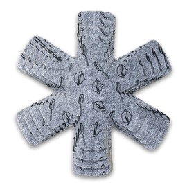 Pack of 16 Stacking Protectors, Pan Protectors, Stacking Protectors, Pot Protectors, 4 Different Sizes (17/20/26/30 cm) Pan Protectors, Felt (Grey)