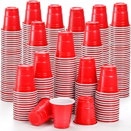 WUWEOT 700 Pack Red Plastic Shot Glasses, 2 Ounce Disposable Party Cups, Mini Tasting Cups Jello Shots Glasses for Serving Condiments, Snacks, Samples and Tastings