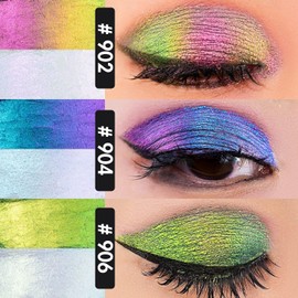 CHARMACY Multichrome 2 in 1 Cream Eyeshadow Stick, Waterproof Eye Brightener Highlighter Stick Makeup, High Pigmented, Smudge-Proof, Vegan & Cruelty-Free (SET2-902/904/906)