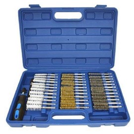 38pc Industrial Wire Brush Set Brushes Long Reach Round Tube Automotive Steel