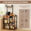 Bakers Rack with Storage,Microwave Stand with Drawer,6 Tier Coffee Bar