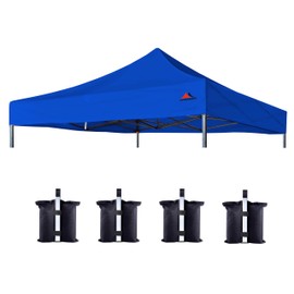 SCOCANOPY Commercial 10x10 Replacement Canopy Top,Canopy Cover ONLY,Bonus 4 Pack Weight Bag (10x10 Blue)