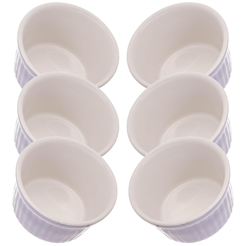 KADAX Soufflé Moulds Set, 6 Pieces, Diameter 9 cm, Crème