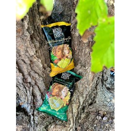 Wicked Crisps, Green Veggie Lovers Variety Pack, 2 Bags Each of Roasted Garlic and Asiago Cheese Naturally Flavored Broccoli Crisps and Spinach Parmesan Naturakky Flavored Spinach Crisps, Baked Veggie Chips, Deliciously Deceptive Nutrition, Certified Glu