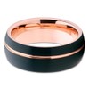 Silly Kings Jewelry 8mm Brushed Black Tungsten Carbide Wedding Band