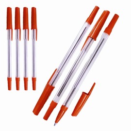 G4GADGET Nice Style Pack of 50 - Medium Tip Fluent Smooth Writing Black Biro Ballpoint Pens (Red)