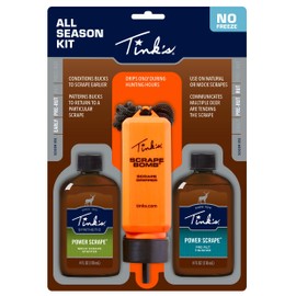 TINK'S Power Scrape with Dripper (3 Piece Kit) - (1) Scrape Bomb Dripper, 4oz Power Scrape Mock Scrape Starter, and 4oz Power Scrape Pre-Rut Finisher Deer Scents and Attractants