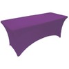 Gowinex 8ft Purple Stretch Spandex Table Cover Tablecloth for Rectangular