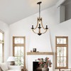 LAMPKEDUO Farmhouse Chandelier for Dining Room 3-Light 19" Wide Adjustable