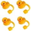 Duck-Shaped Silicone Straw Toppers 4Pcs -Reusable for 8mm Drinking Straws