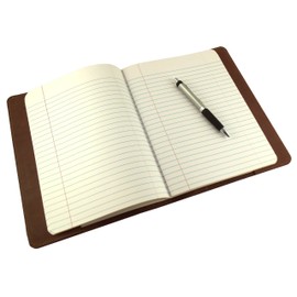 Refillable Leather Composition Notebook by Rustic Ridge - Leather Notebook Cover - Composition Book Cover (Dark Brown)
