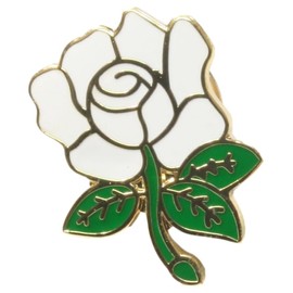 Yorkshire White Rose Lapel Pin Badge In Velvet Pouch Or Gift Box With Free Engraving 493