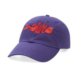 YOWIE LOGO EMBROIDERED DAD BASEBALL CAP IN PURPLE/ RED $35