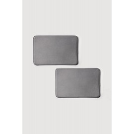 JAJU [JAJU] Plush Memory Foam Bath Mat _ 2 pcs (60x40cm) _ Grey