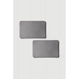 JAJU [JAJU] Plush Memory Foam Bath Mat _ 2 pcs (60x40cm) _ Grey