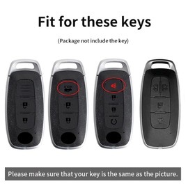 ontto Alloy Car Key fob Cover Fit for Nissan Rogue Pathfinder X-Trail T33 Qashqai J12 Kicks Juke Ariya Altima 2022 2023 2024 Leather Key case Shell Key Holder Keyring Keychain Accessories Black