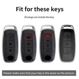 ontto Alloy Car Key fob Cover Fit for Nissan Rogue Pathfinder X-Trail T33 Qashqai J12 Kicks Juke Ariya Altima 2022 2023 2024 Leather Key case Shell Key Holder Keyring Keychain Accessories Black