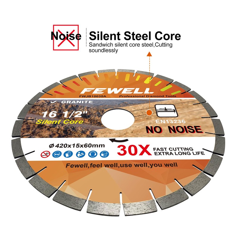 FEWELL 16 1/2 inch Bridge Saw Blade for Cutting Granite,