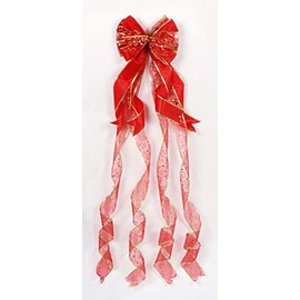 Premier Red/Gold Tree Top Bow 4ft