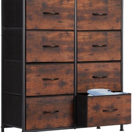 Dresser for Bedroom Drawer Dresser Organizer Storage Drawers Fabric Storage Tower with 8 Drawers - Color: Brown