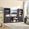 Black Bookshelf, 6-Cube Bookcase and Kids Bookshelf, Wooden Storage Cabinet