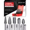 JEEKVISEN Tungsten Carbide Burr Set 1/4" Shank 10Pcs Die Grinder