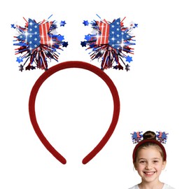 4th of July Headband for Women Girls Fourth of July Hair Accessories for Short Long Hair Glitter Star Headband for Party Independence Day Party Favors for Adults Patriotic Red White and Blue Headbands