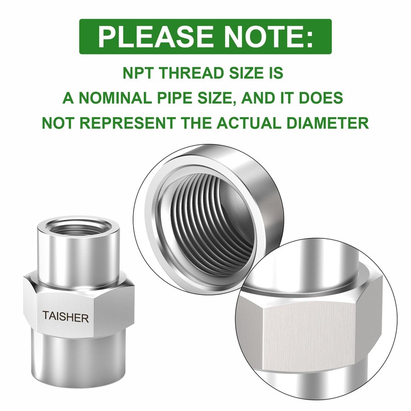 TAISHER 2PCS Forging of 316L Stainless Steel Pipe Fitting, Reducer