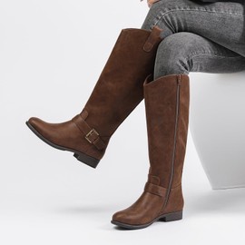 Ruiee Women's Knee High Boots, Riding Combat Pointed Toe Boots Comfortable and Fashionable for Fall and Winter Wear for Women.231115 BRMF095