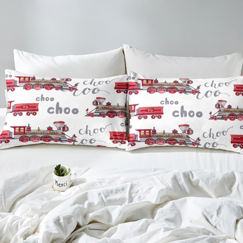 Cartoon Car Bed Sheet Set Kids Train Fitted Sheet Boys