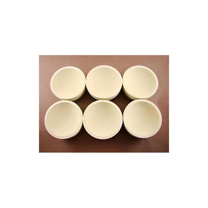 Lot of 6 - # 10 Mabor Cupel 2-3/8" Gold-Assay-Smelting-Refining-Melting-Cupels