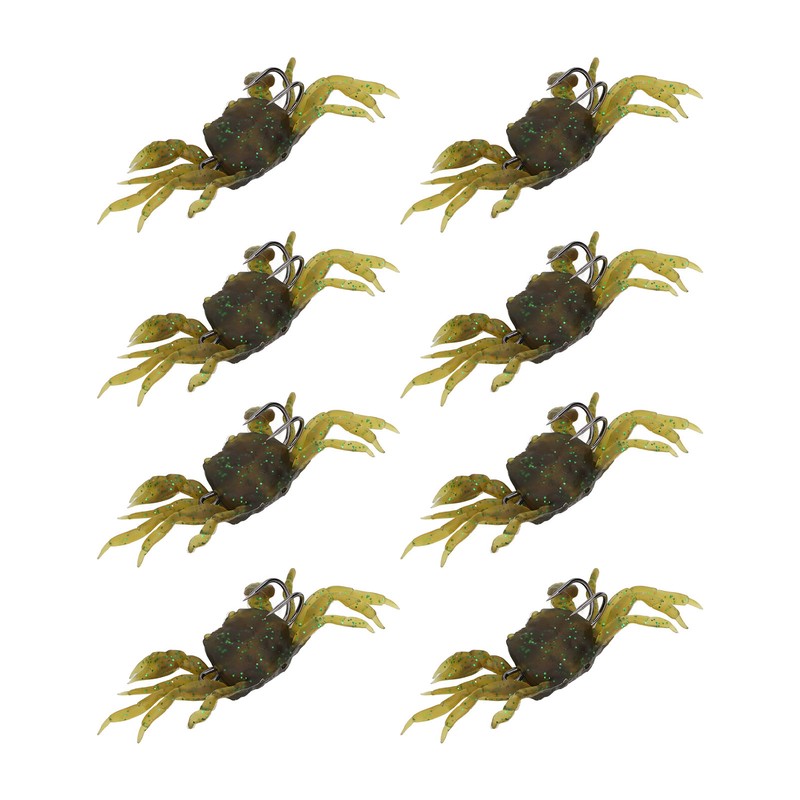 8Pcs Artificial Crab Bait 13cm 33.5g Simulation Crab Soft Lure