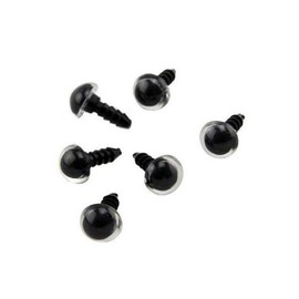 50PCS Clear and Black Plastic Safety Crystal Screw Doll Making Eyes with Washer DIY Sewing Crafting Buttons Craft Supply Puppet Teddy Bear Animal Stuffed Toys(Diameter 10mm)